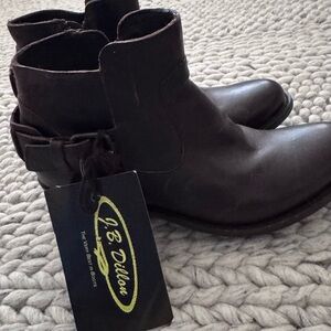 J.B. Dillon Women's Brown Leather Cowboy Booties NWT